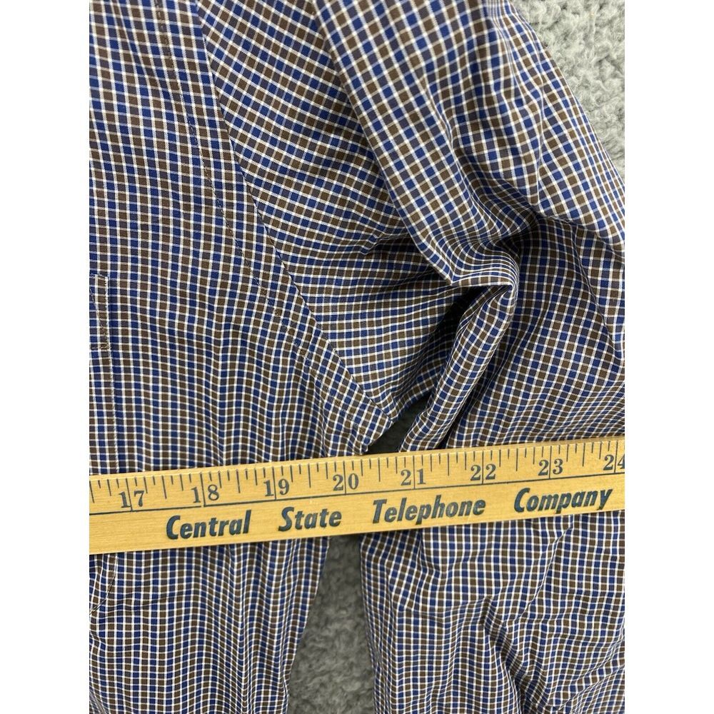 Peter Millar Long Sleeve Checker Plaid Shirt Button Down Men Size M 100% Cotton - Picture 3 of 6